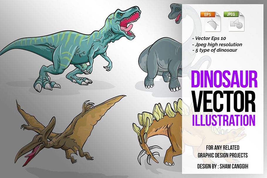 Dinosaur Vector Illustration in Illustrations - product preview 8