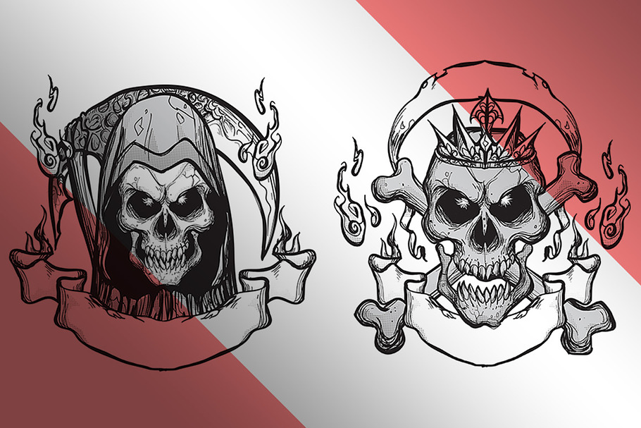 Skull Reaper Emblem Tatoo in Illustrations - product preview 8