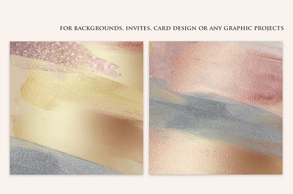 Gold Watercolor Foil & Brush Stroke in Textures - product preview 3