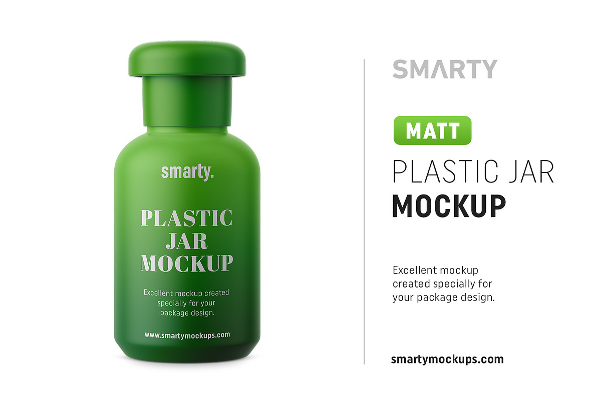 Matt plastic jar mokcup in Product Mockups - product preview 8