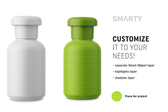 Matt plastic jar mokcup in Product Mockups - product preview 1