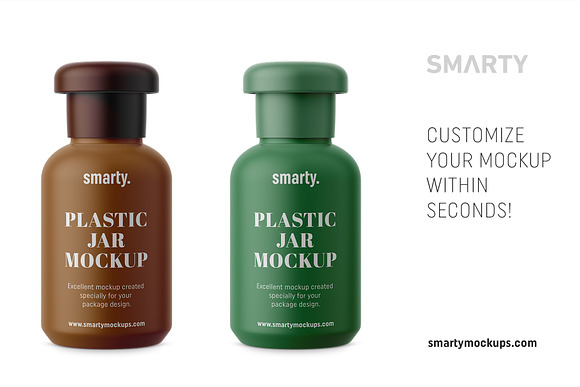 Matt plastic jar mokcup in Product Mockups - product preview 2
