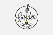 Garden fresh logo. Round linear logo