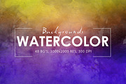 50%OFF*48 Watercolor Backgrounds
