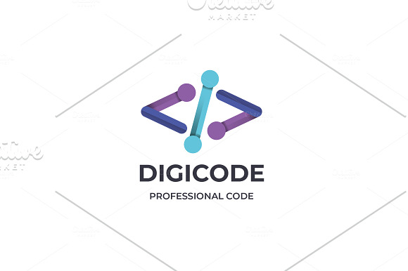 Digital Code Logo in Logo Templates - product preview 3