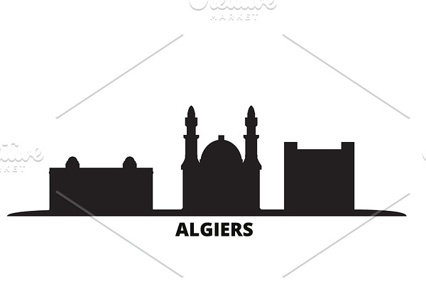 Algiers city skyline isolated vector