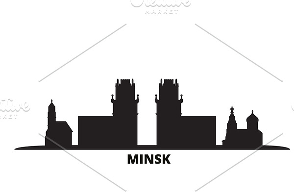 Belarus, Minsk city skyline isolated