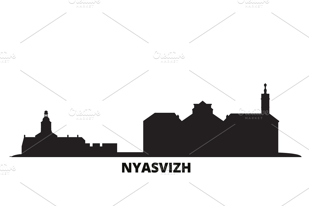 Belarus, Nyasvizh city skyline in Illustrations - product preview 8