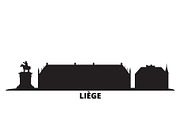Belgium, Liege city skyline isolated