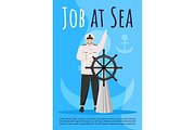 Job at sea poster vector template