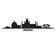 Brunei city skyline isolated vector