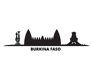 Burkina Faso city skyline isolated