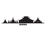 Burma city skyline isolated vector