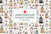 8 Amsterdam houses patterns, 5 cards