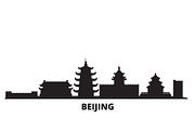 China, Beijing city skyline isolated