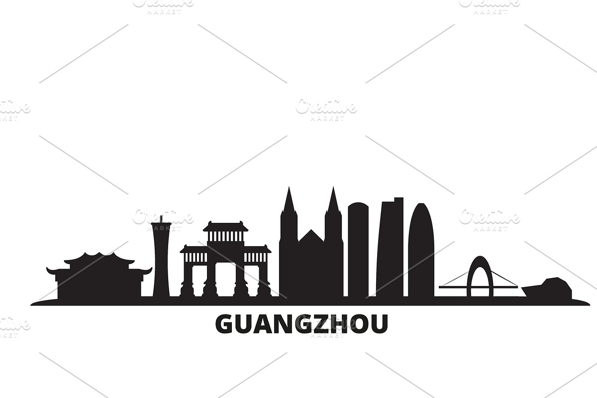 China, Guangzhou city skyline in Illustrations - product preview 8
