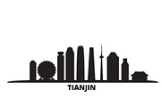 China, Tianjin city skyline isolated