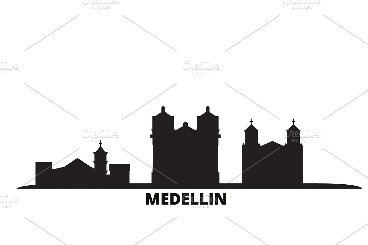 Colombia, Medellin city skyline in Illustrations - product preview 8