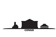 Congo city skyline isolated vector