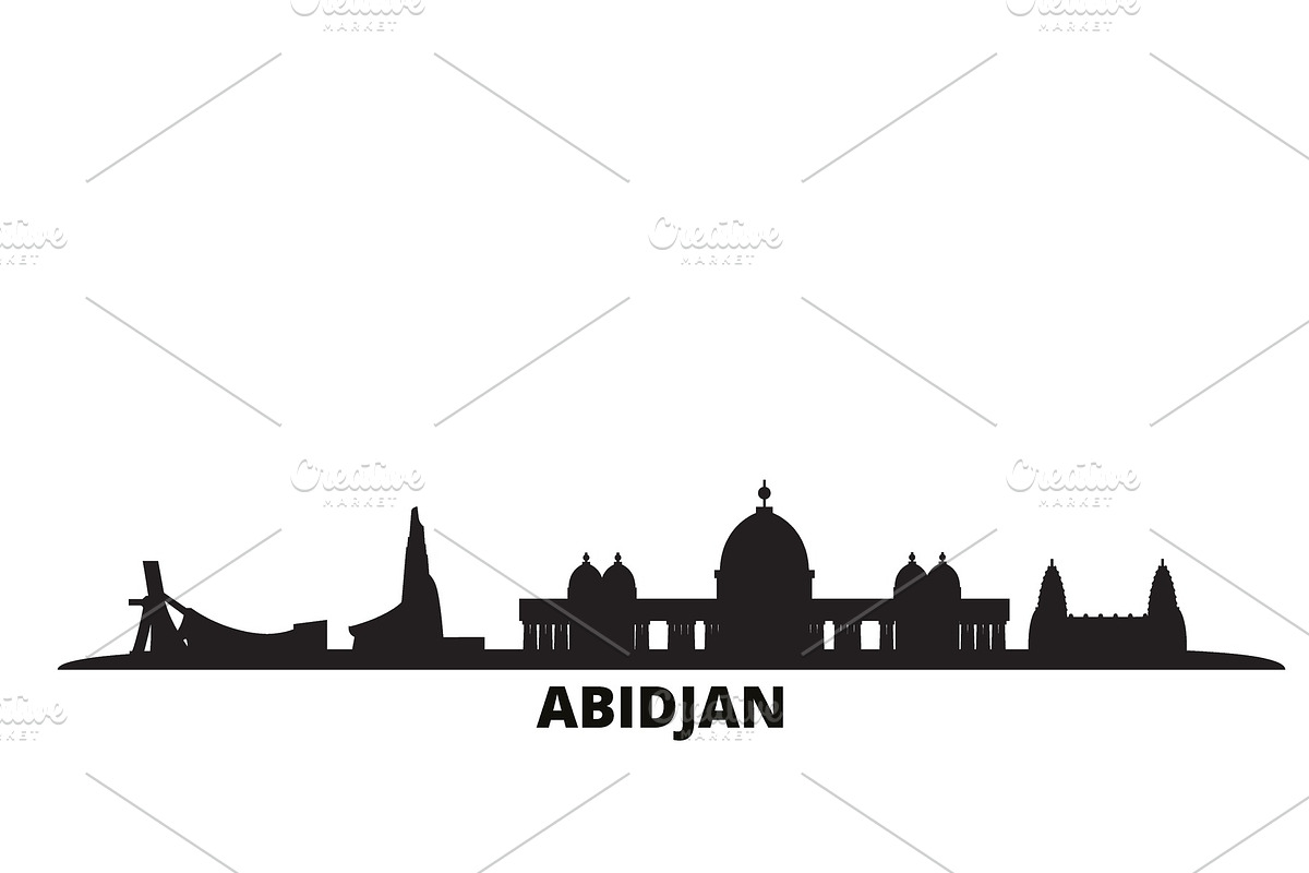 Cote Divoire, Abidjan city skyline in Illustrations - product preview 8