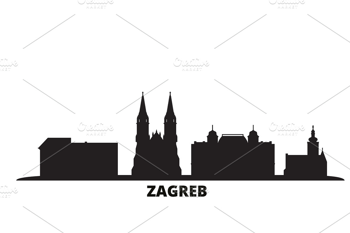 Croatia, Zagreb city skyline in Illustrations - product preview 8