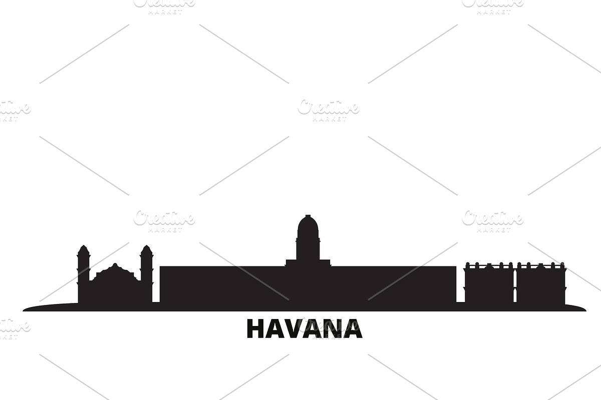 Cuba, Havana City city skyline in Illustrations - product preview 8