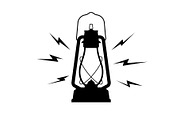 vintage kerosene lantern icon on a