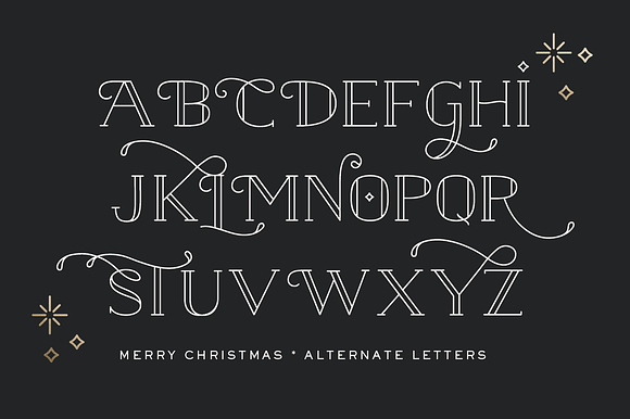 Merry Christmas Font - with sparkles in Display Fonts - product preview 3