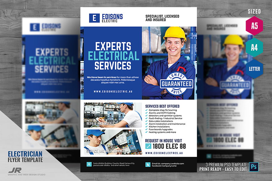 Electrician and Electrical Flyer in Flyer Templates - product preview 8