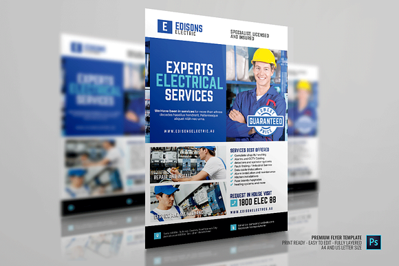 Electrician and Electrical Flyer in Flyer Templates - product preview 3