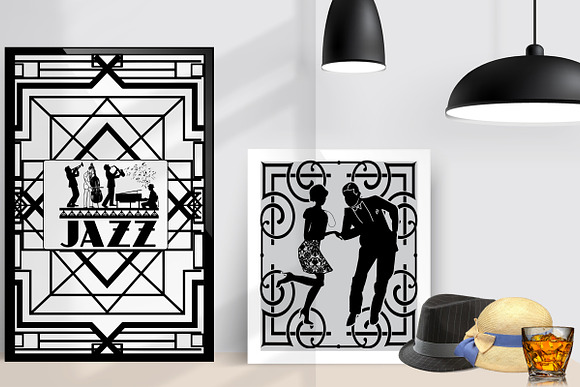 Gatsby Style Jazz Couples AI EPS PNG in Illustrations - product preview 5