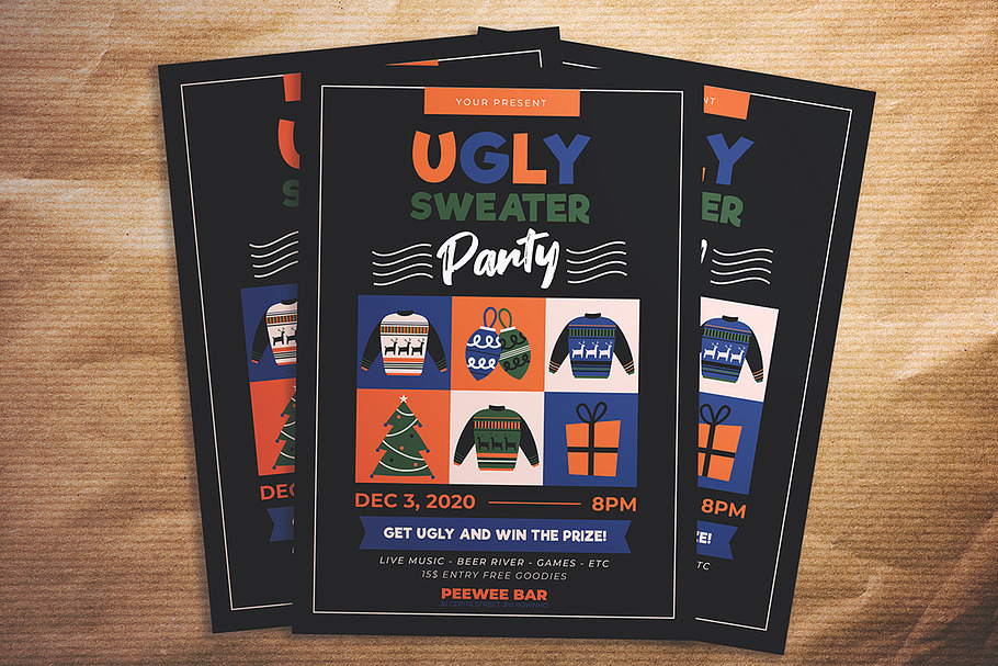 Ugly Sweater Party Flyer in Flyer Templates - product preview 8