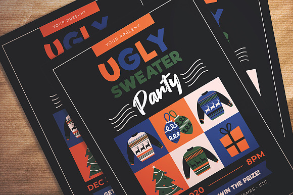 Ugly Sweater Party Flyer in Flyer Templates - product preview 1
