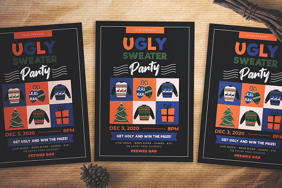 Ugly Sweater Party Flyer in Flyer Templates - product preview 2
