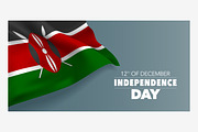 Kenya independence day vector card