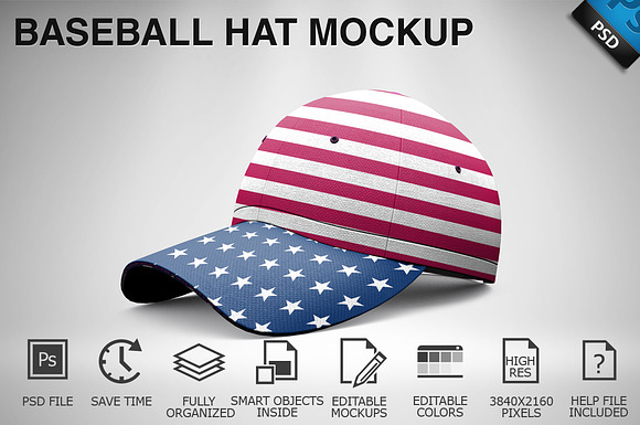 Baseball Hat Mockup 05 in Product Mockups - product preview 3