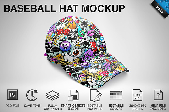 Baseball Hat Mockup 06 in Product Mockups - product preview 2