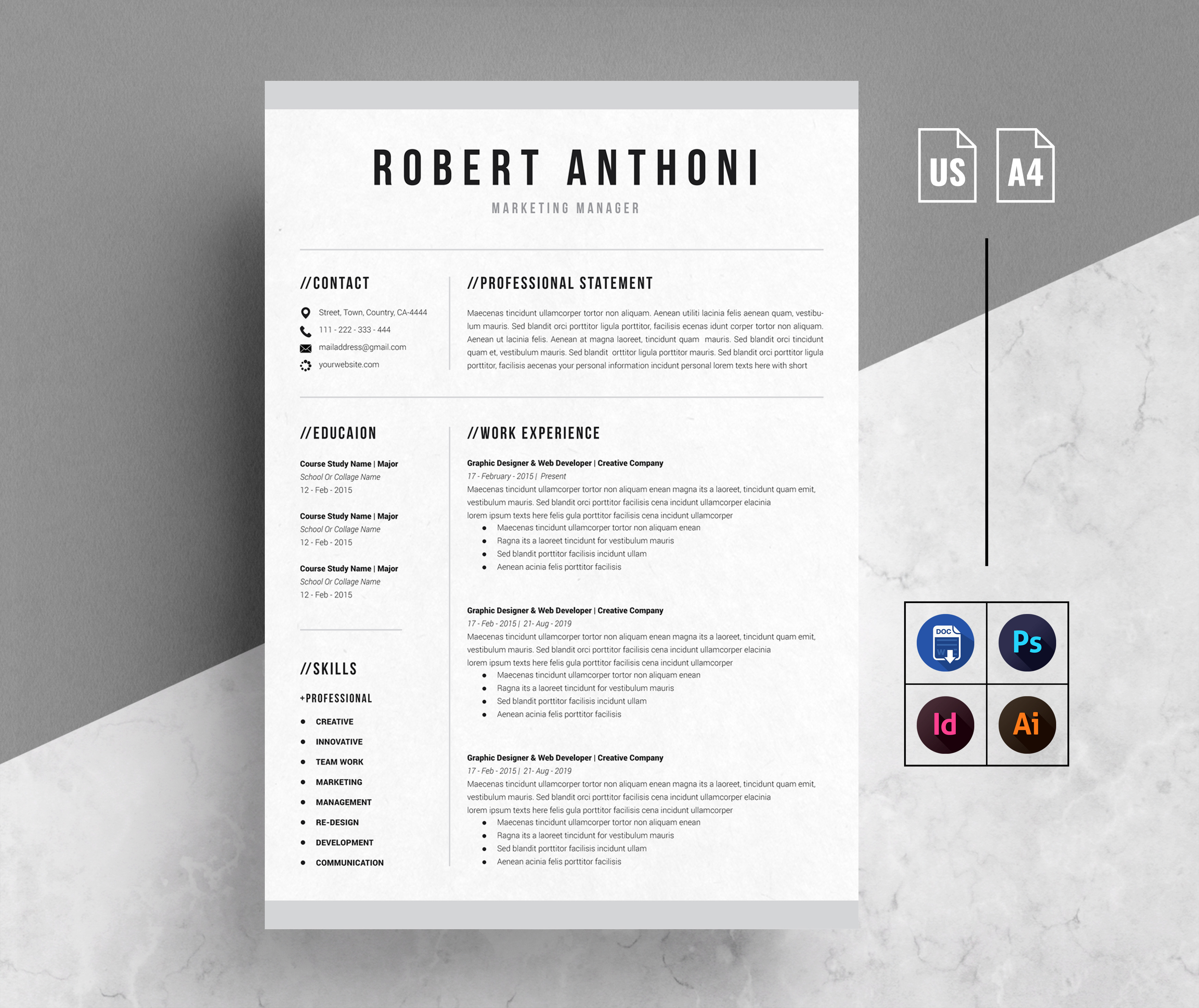 Clean Resume Template | Creative Daddy