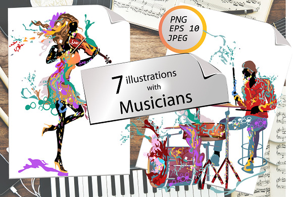 Abstract musicians. in Illustrations - product preview 12