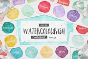 90 Watercolor PS Styles + EXTRAS!