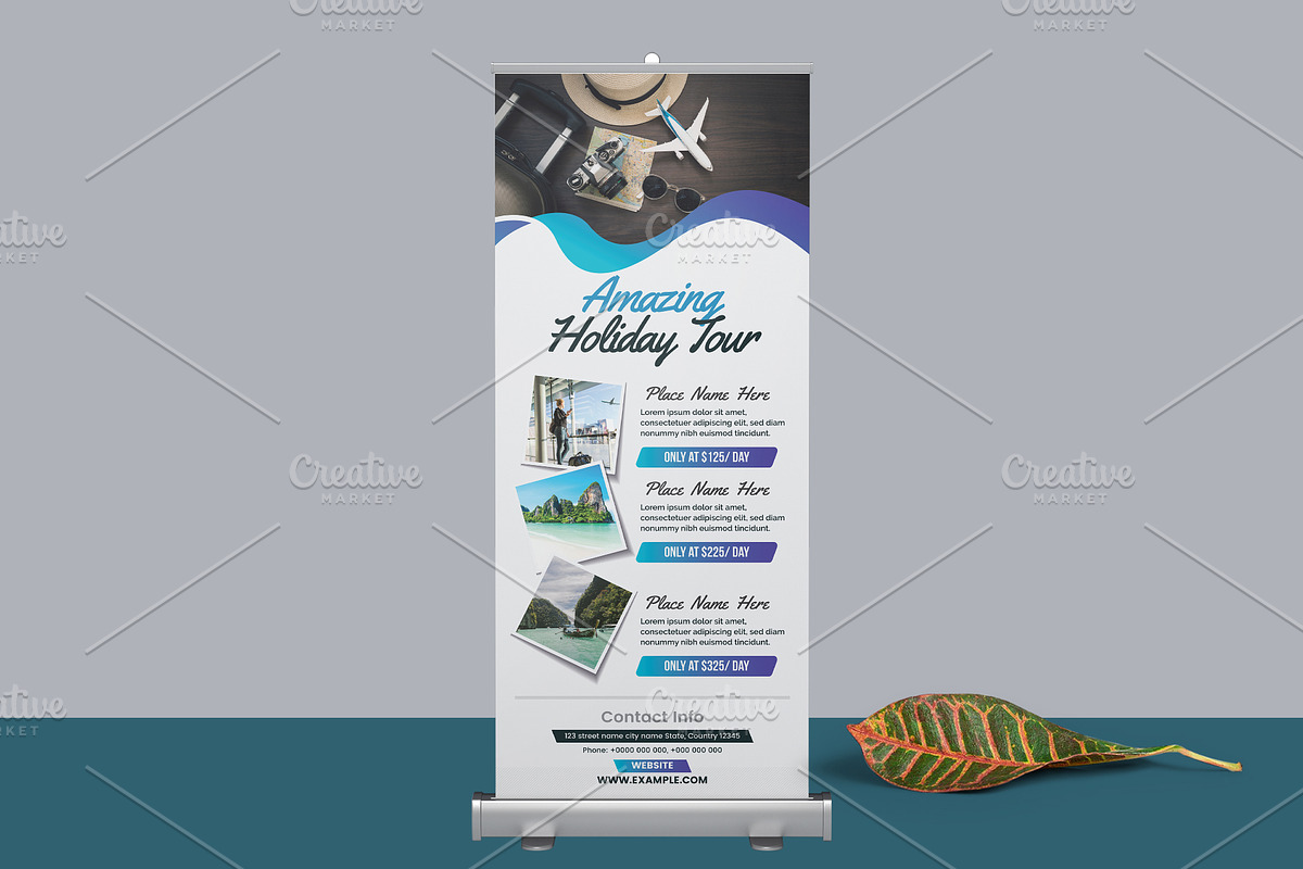 Travel Roll Up Banner in Flyer Templates - product preview 8
