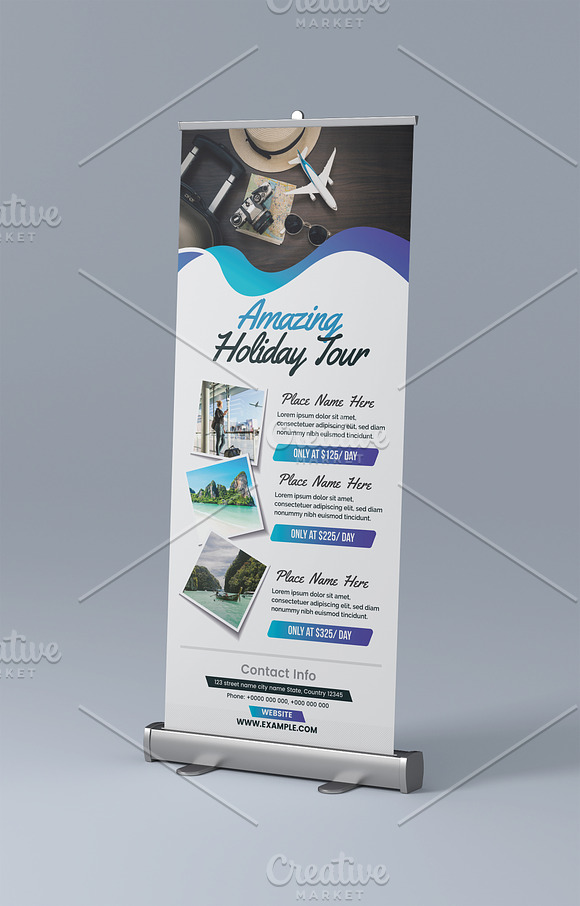 Travel Roll Up Banner in Flyer Templates - product preview 1