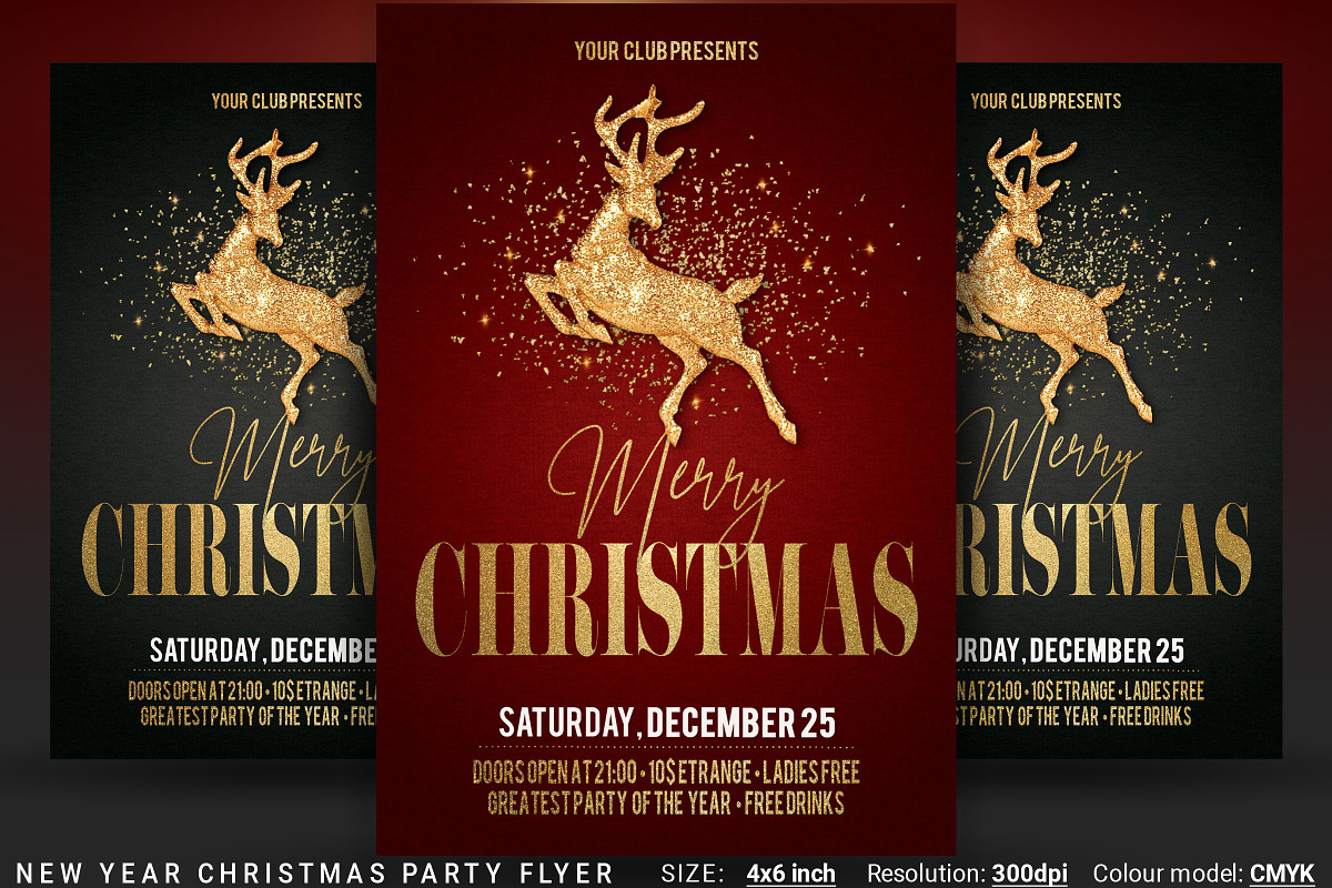 Christmas New Year Party Flyer in Flyer Templates - product preview 8