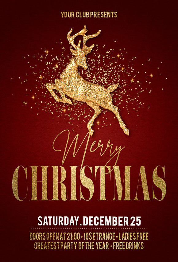 Christmas New Year Party Flyer in Flyer Templates - product preview 3