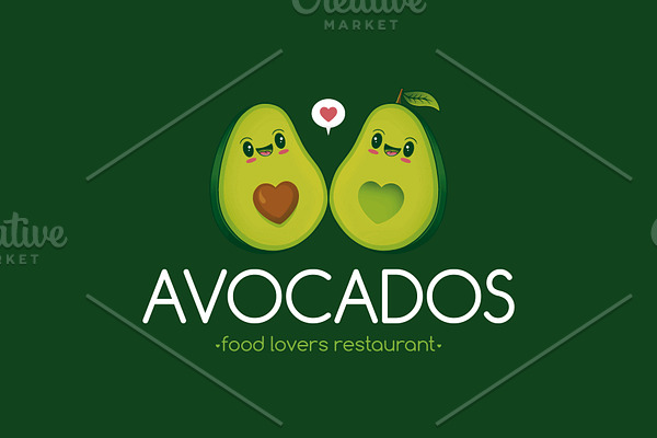 Avocados Love Logo Template