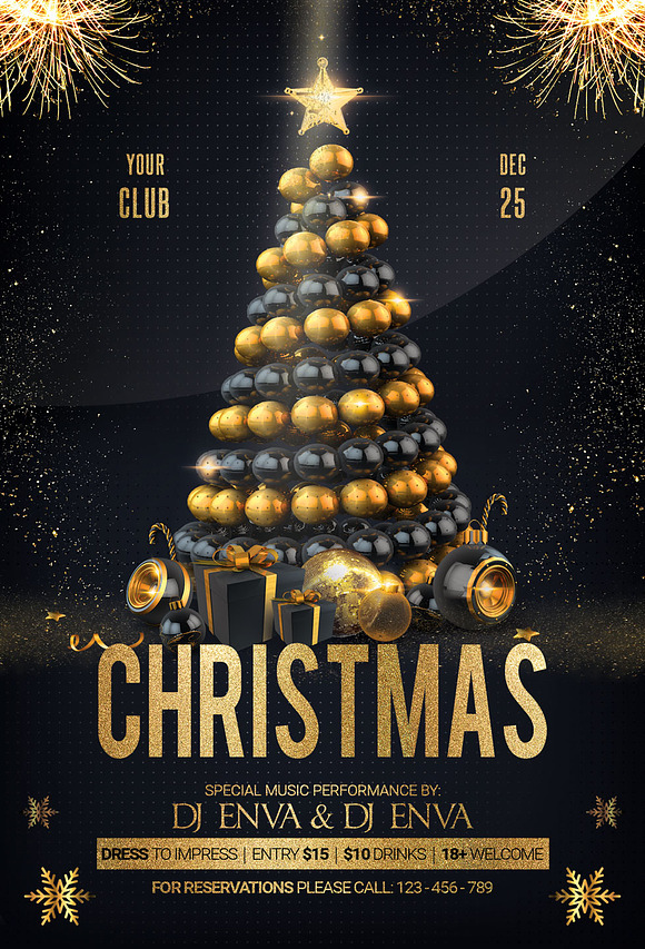 Christmas New Year Party Flyer in Flyer Templates - product preview 2