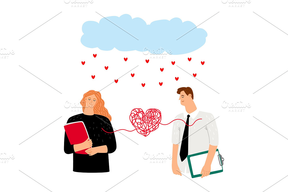 Couple in love heart bound in Illustrations - product preview 8