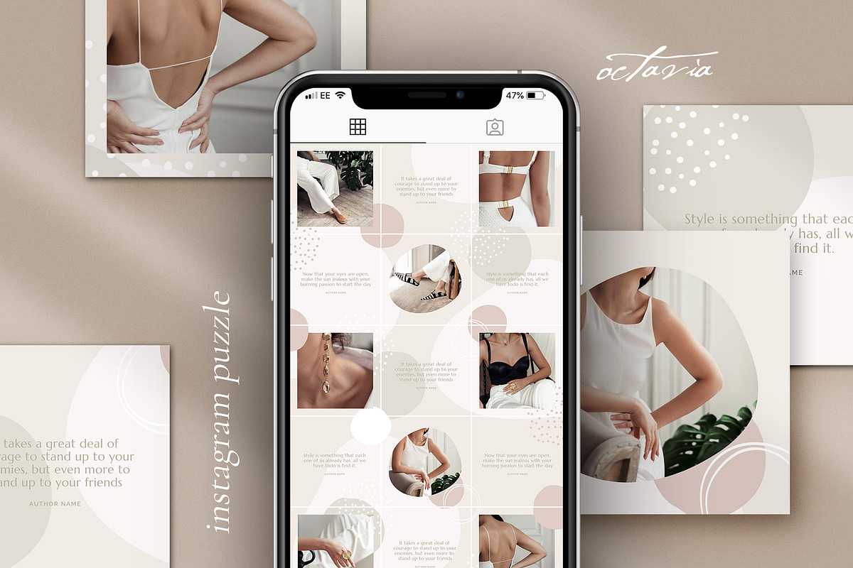 Octavia Instagram puzzle | CANVA in Instagram Templates - product preview 8
