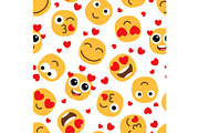 Love emojis seamless pattern