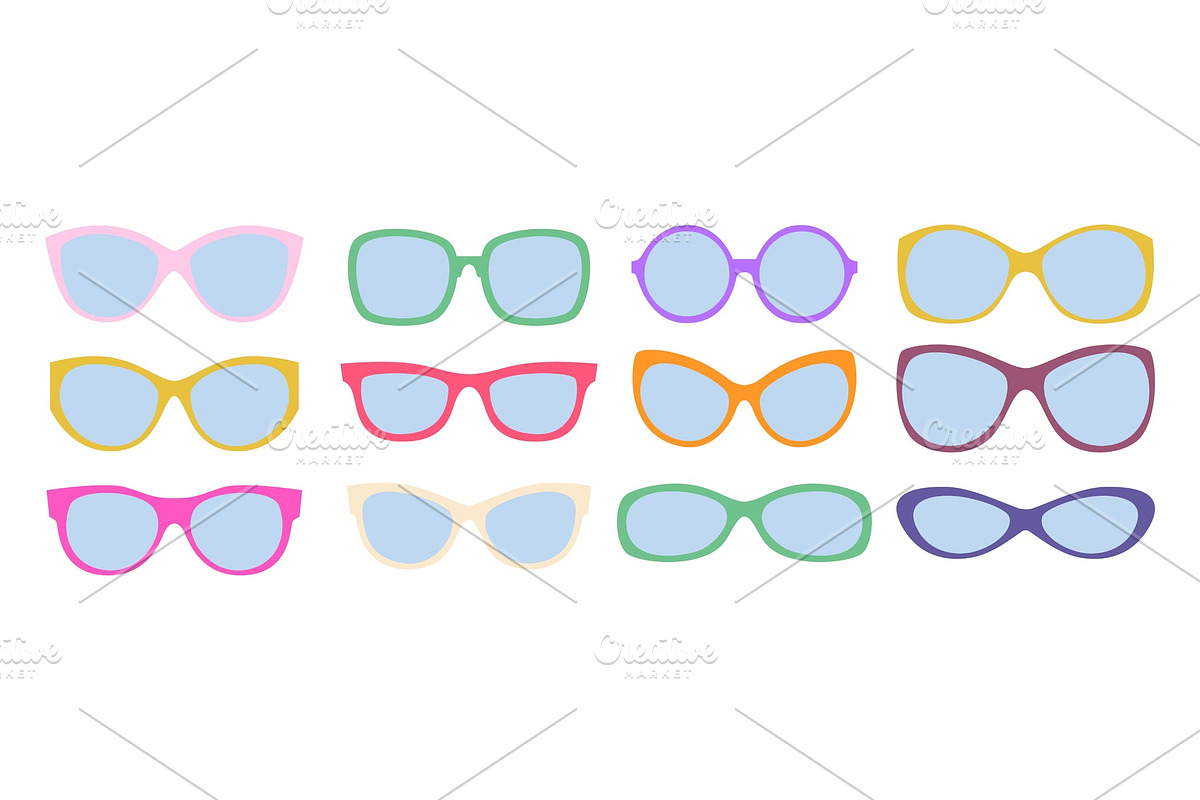 Summer sunglasses set in Illustrations - product preview 8